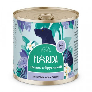 ФЛОРИДА КОНСЕРВЫ Д/СОБАК КРОЛИК С БРУСНИКОЙ 240Г. (ВЕТ.) [FLORIDA]