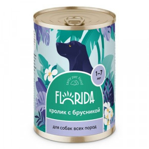 ФЛОРИДА КОНСЕРВЫ Д/СОБАК КРОЛИК С БРУСНИКОЙ 400Г. (ВЕТ.) [FLORIDA]